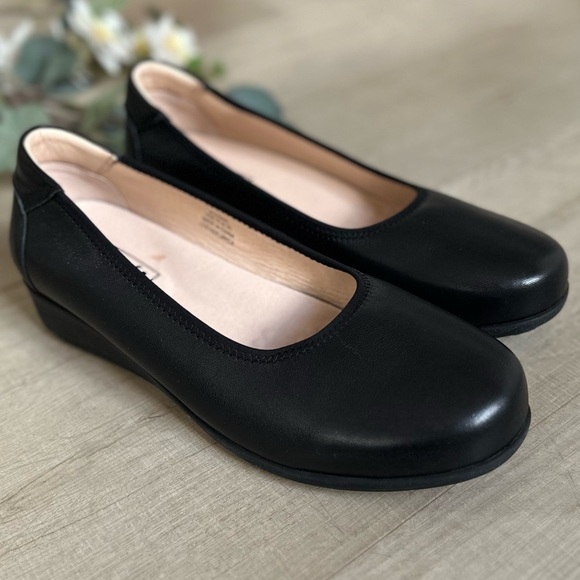 Propet Shoes Propt New X2e Extra Wide Yara Black Leather Ballet